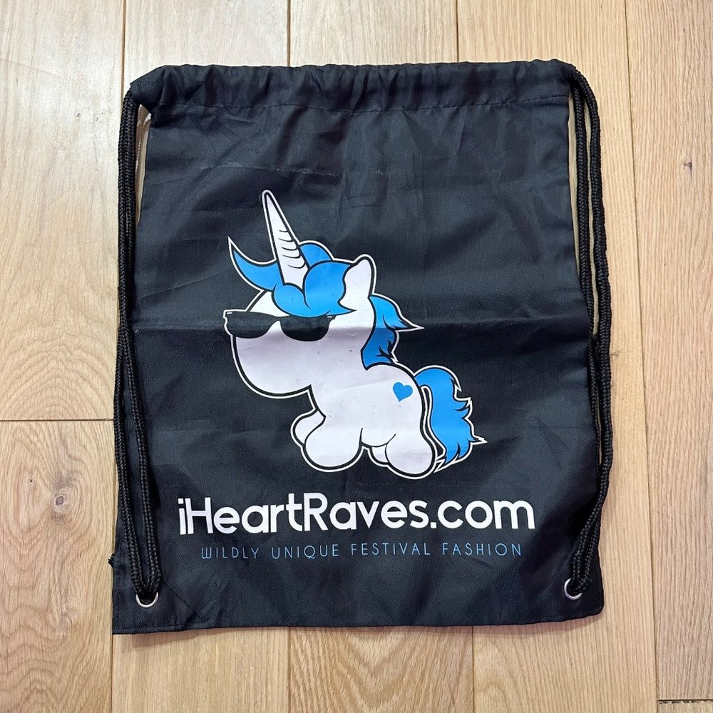 iHeartRaves.com Unicorn Drawstring Bag